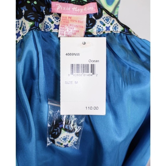 Pixie Hopkins Silk Apron Dress Graphic Print Size M - Picture 4 of 4